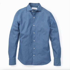 Mott & Bow Men's Graham Semi Spread Collar Long Sleeve Button Up Shirt